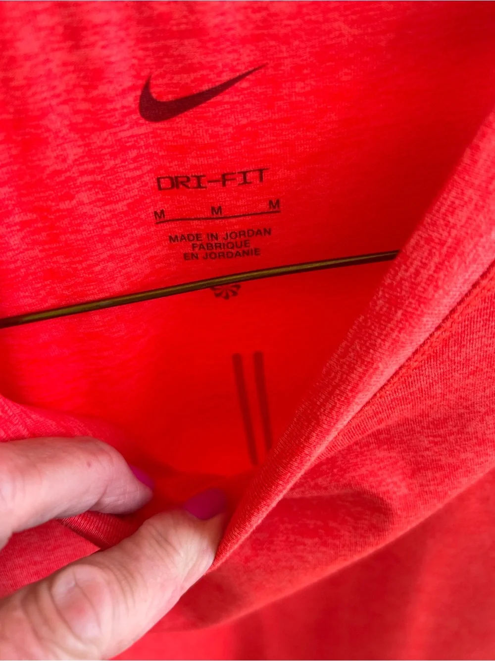 Nike Men’s Long Sleeve Running Tee - Orange with Silver Swoosh